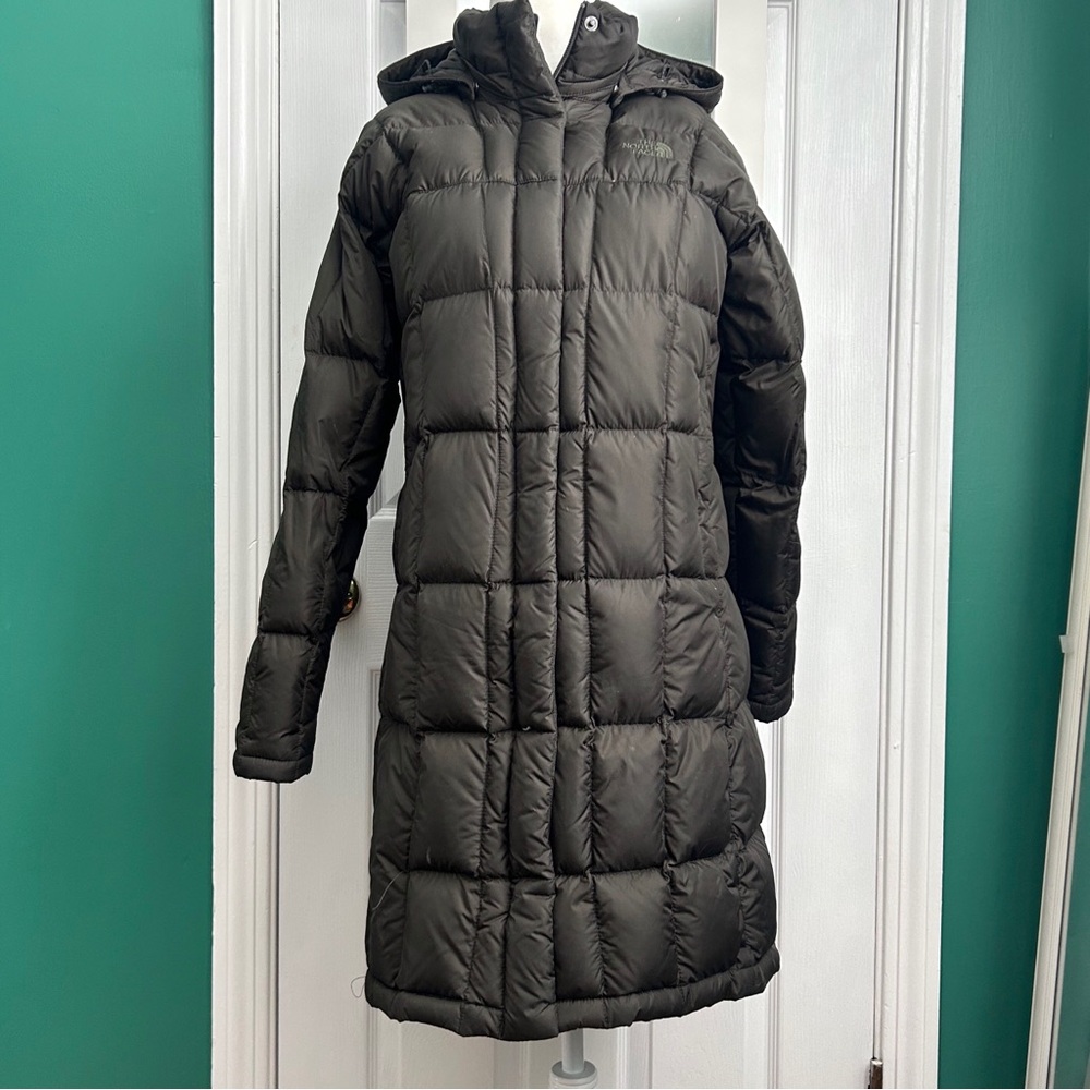 The North Face Dark Olive Quilted Down Jacket S